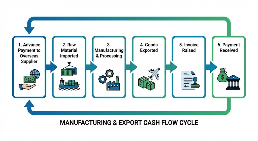 manufacturing and export cash flow cycle